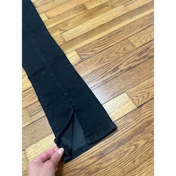 Free People We The Free Double Dutch Slit Hem Pull On Jeans Black size Small NWT - Picture 5 of 9